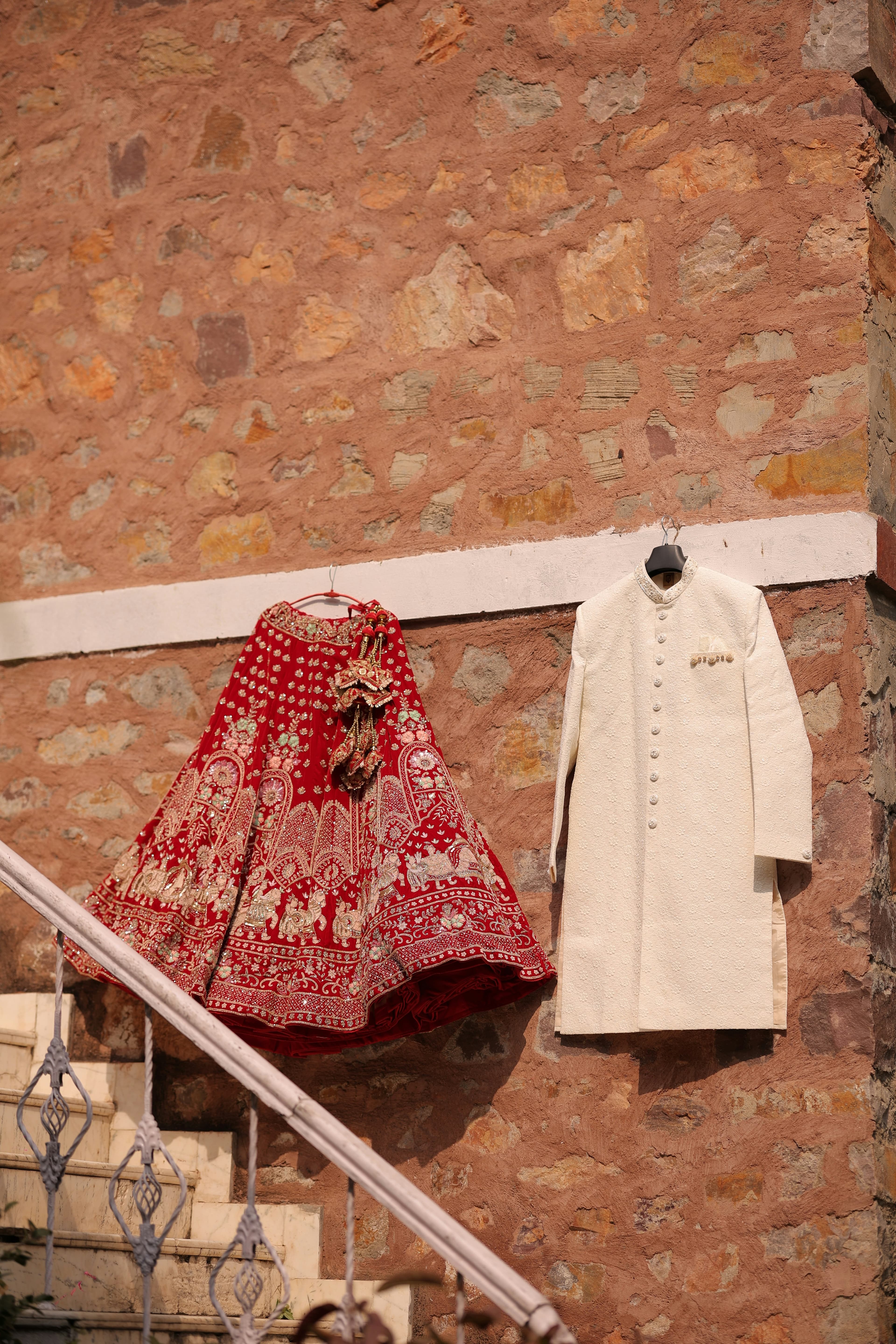 Bridal lehenga and sherwani